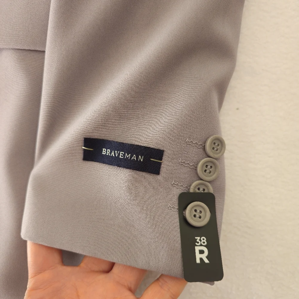 BRAVENAN Classic Light Gray Suit